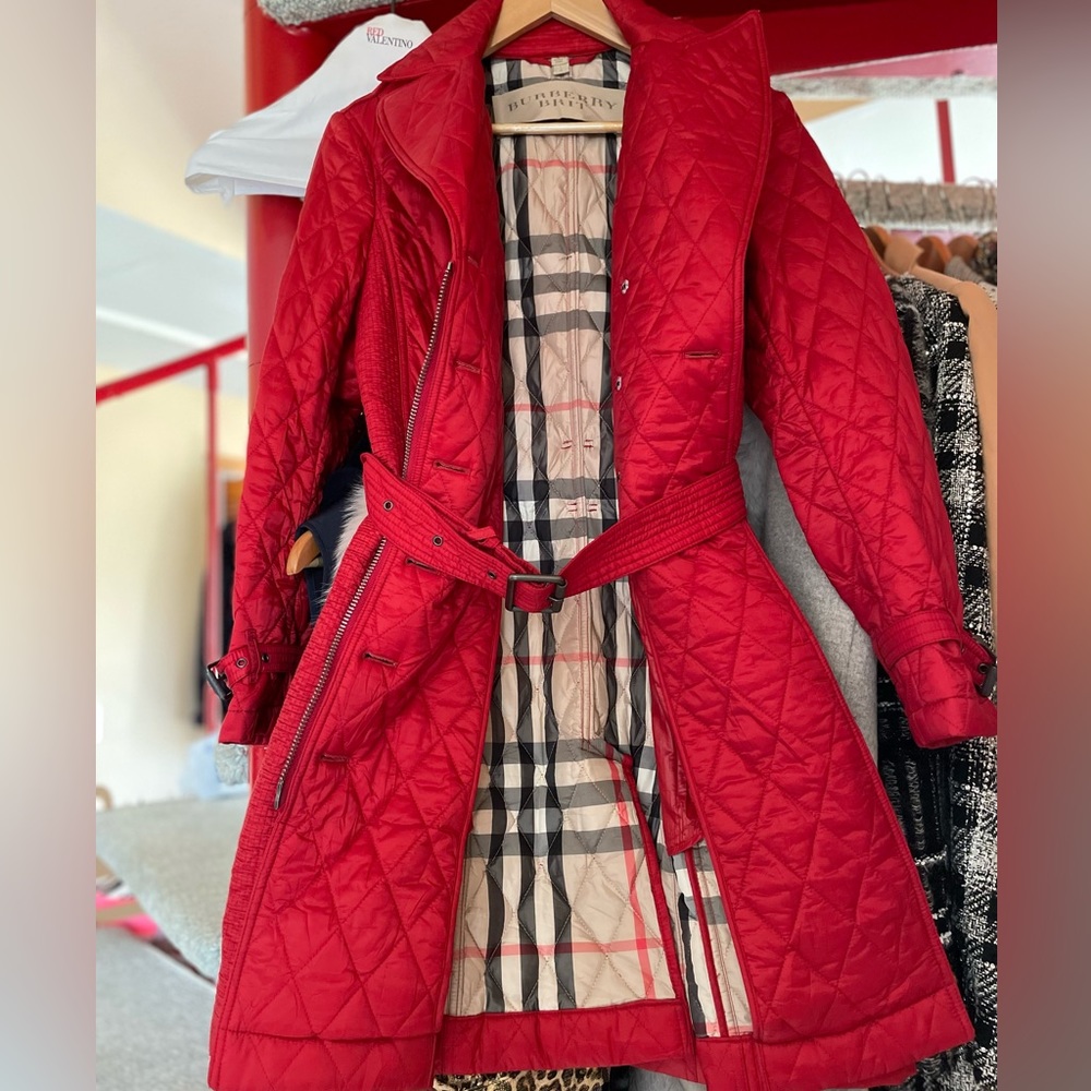Burberry quilted trench coat with belt - Picture 3 of 16